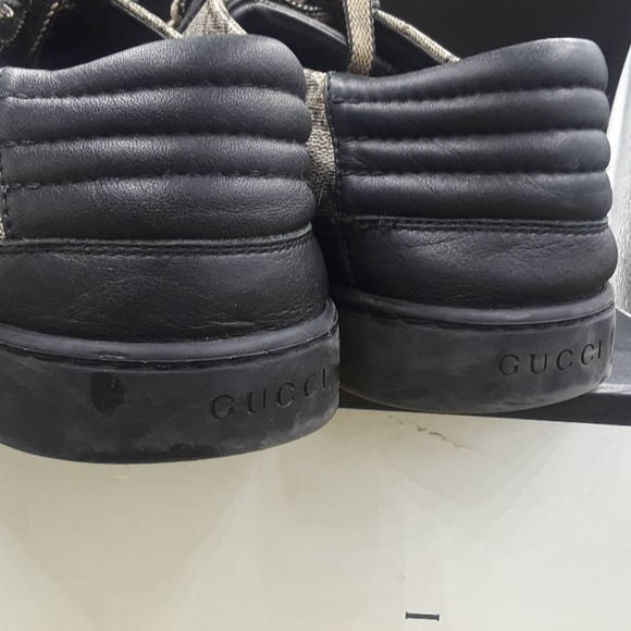 Authentic Gucci GG supreme black tan sneakers - Picture 5 of 8